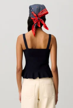 Top maille volant