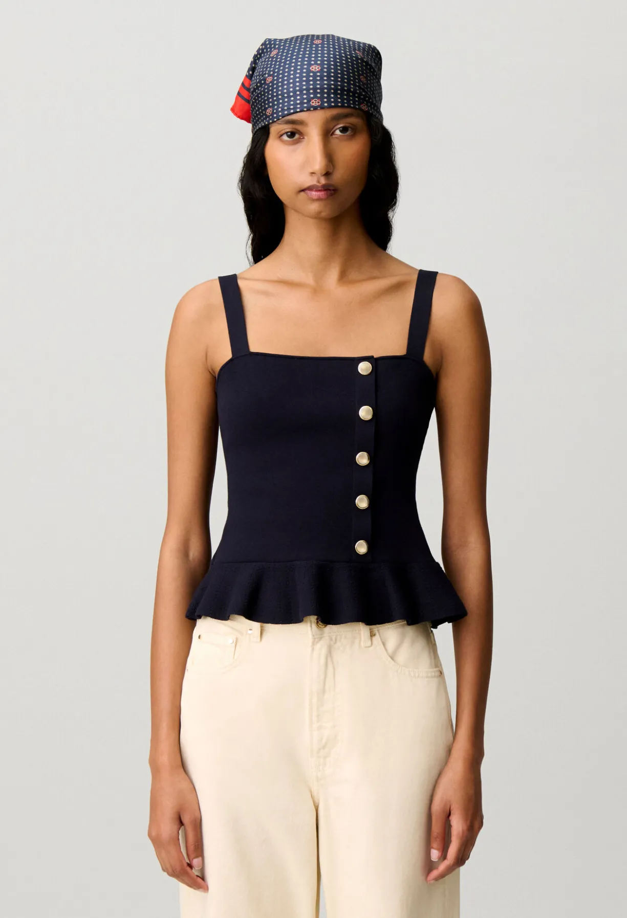 Top maille volant