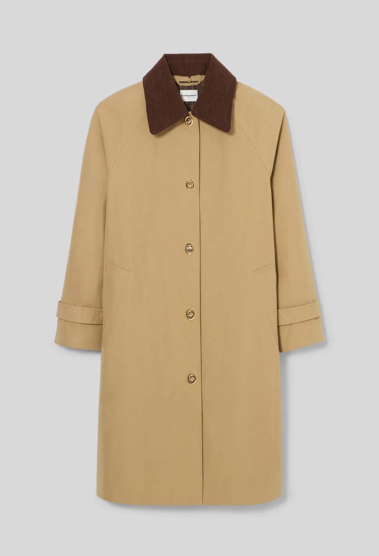 Trench col velours amovible