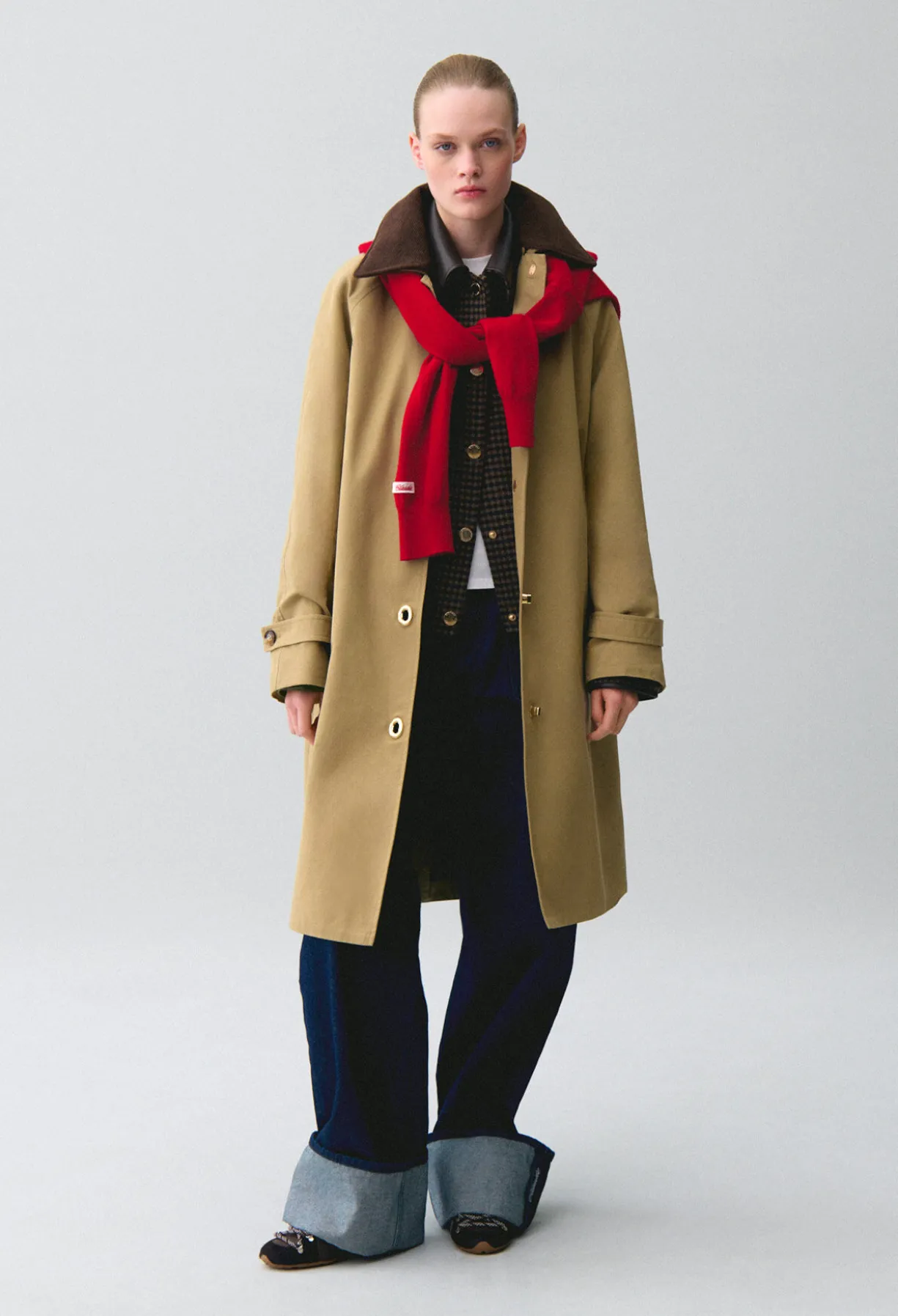 Trench col velours amovible