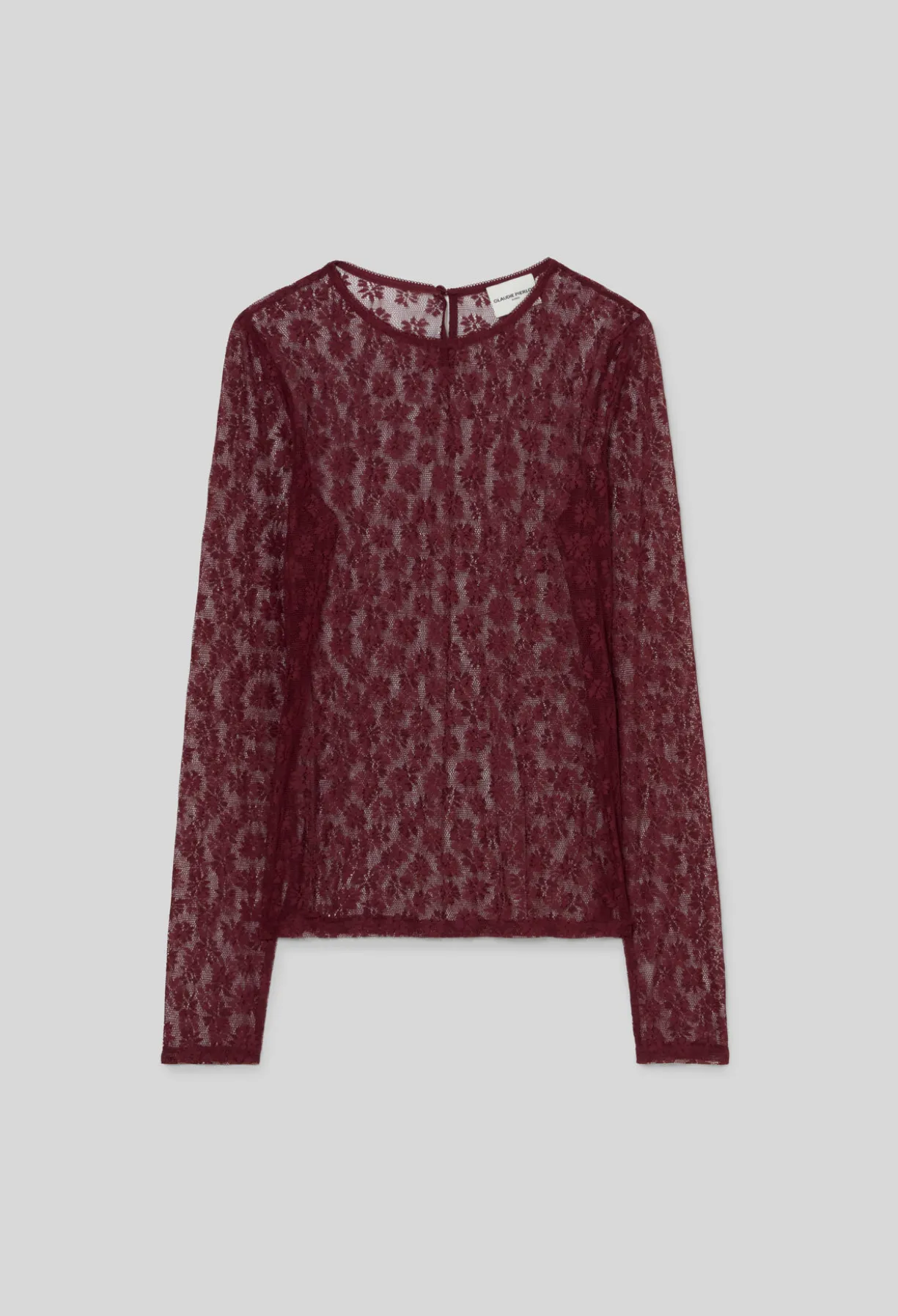 T-shirt ajusté dentelle manches longues