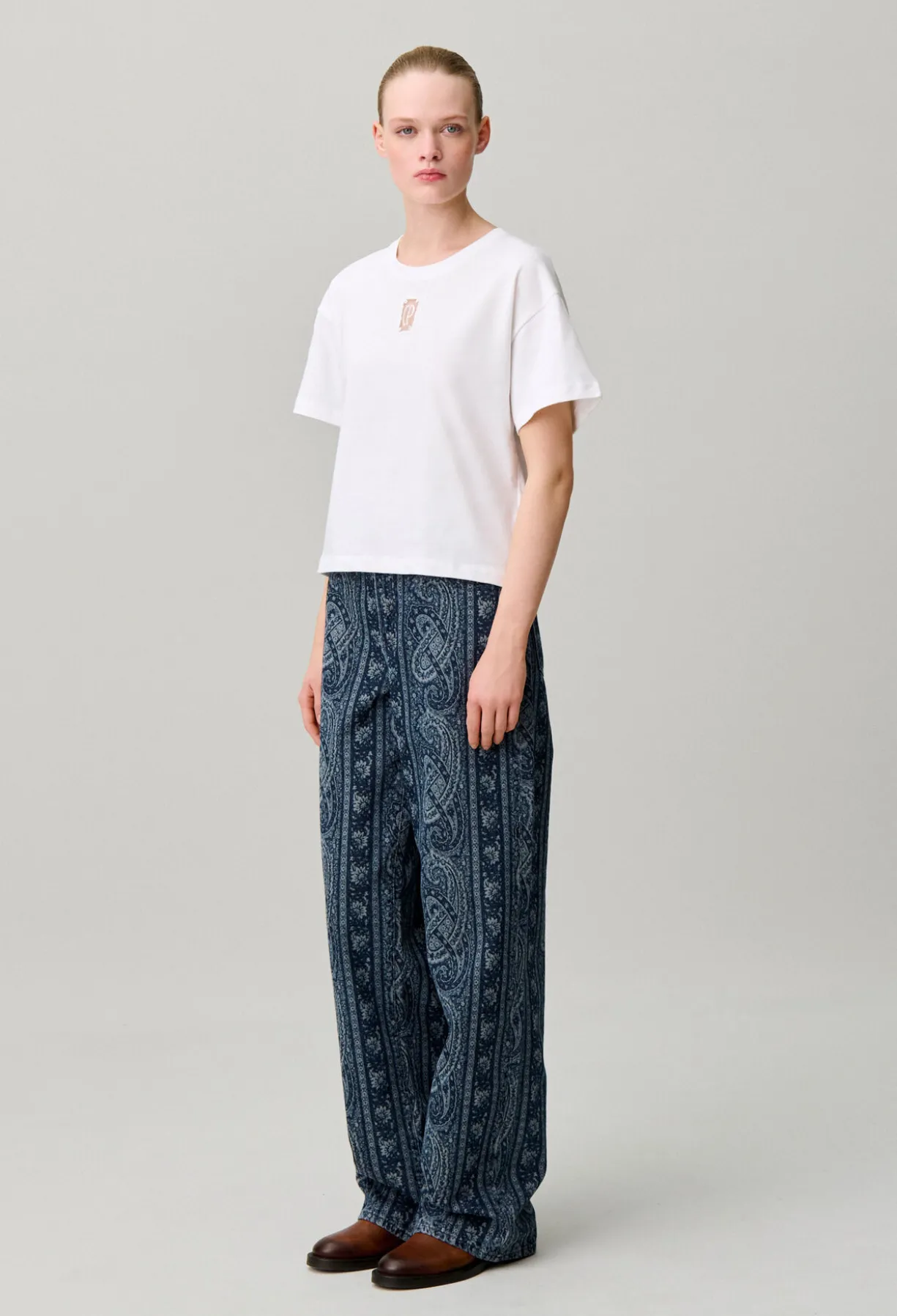 T-shirt coton large court