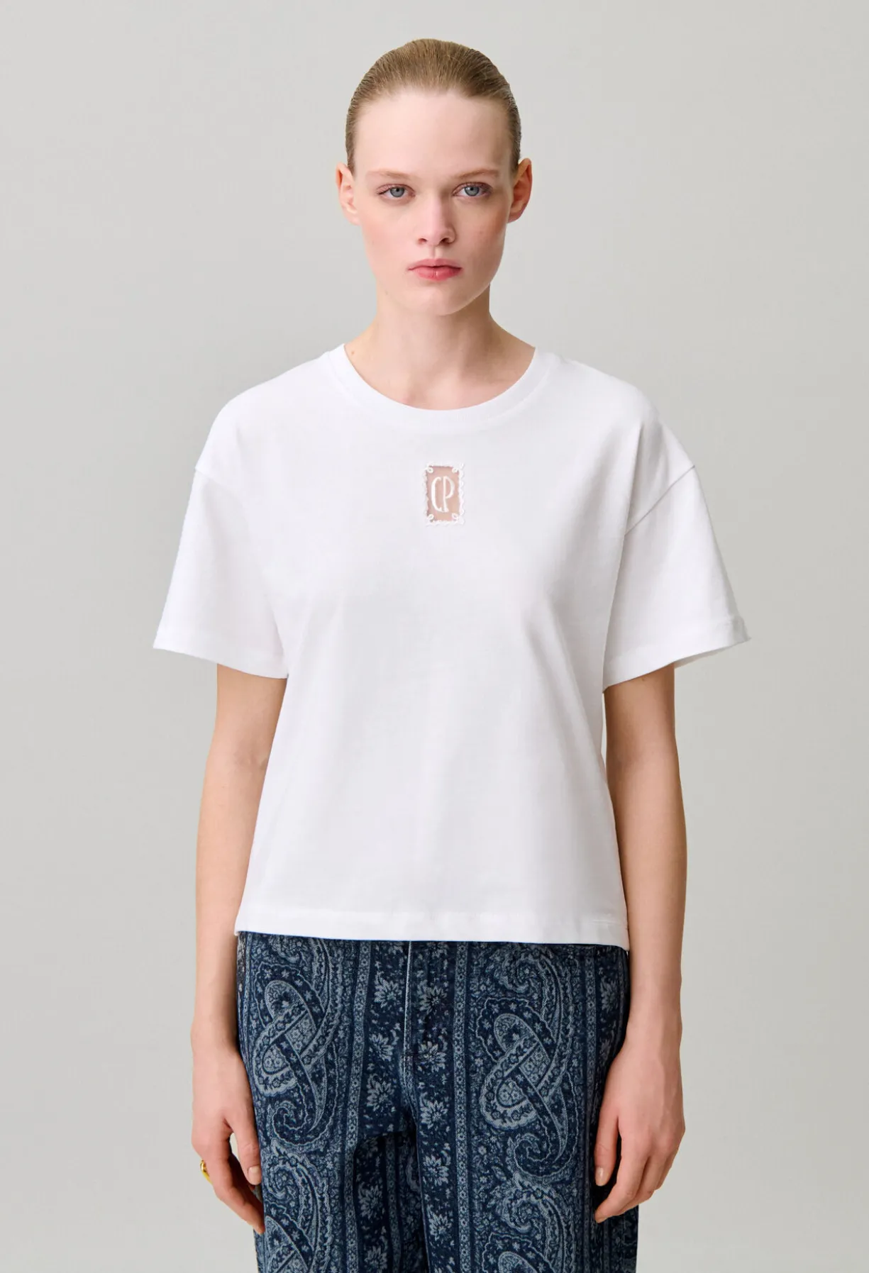 T-shirt coton large court
