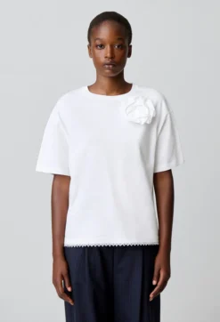 T-shirt jersey fleurs ton sur ton