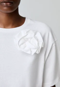 T-shirt jersey fleurs ton sur ton
