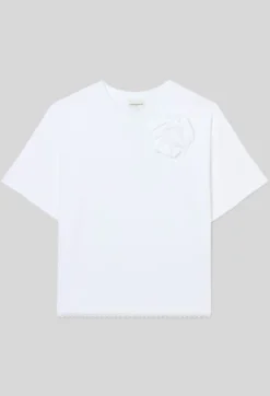 T-shirt jersey fleurs ton sur ton