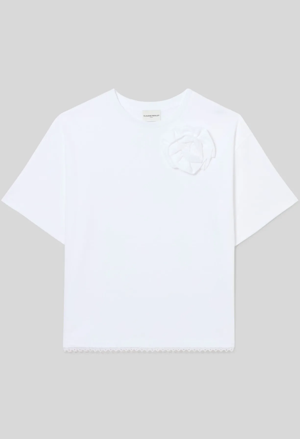 T-shirt jersey fleurs ton sur ton