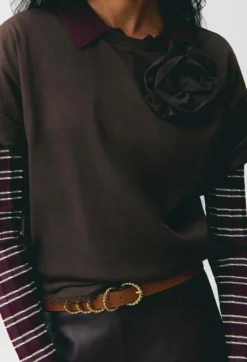 T-shirt jersey fleur ton sur ton