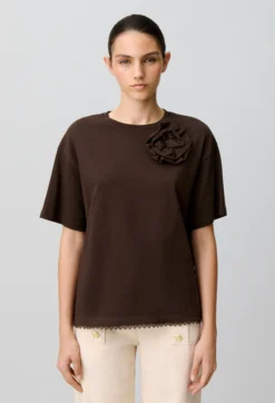 T-shirt jersey fleur ton sur ton