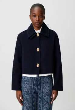 Veste boîte velours côtelé