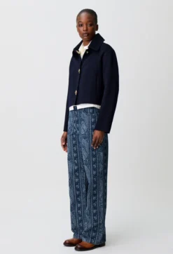 Veste boîte velours côtelé