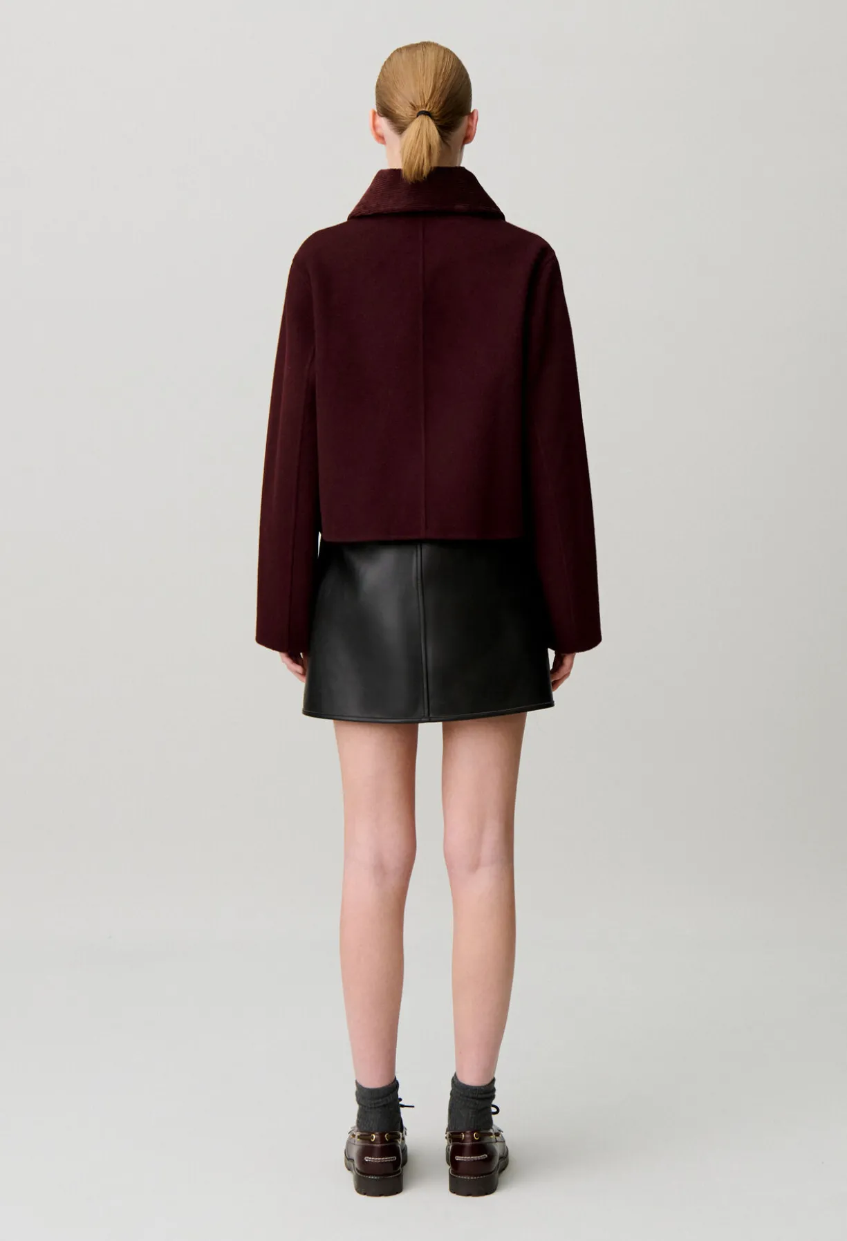 Veste boîte velours côtelé