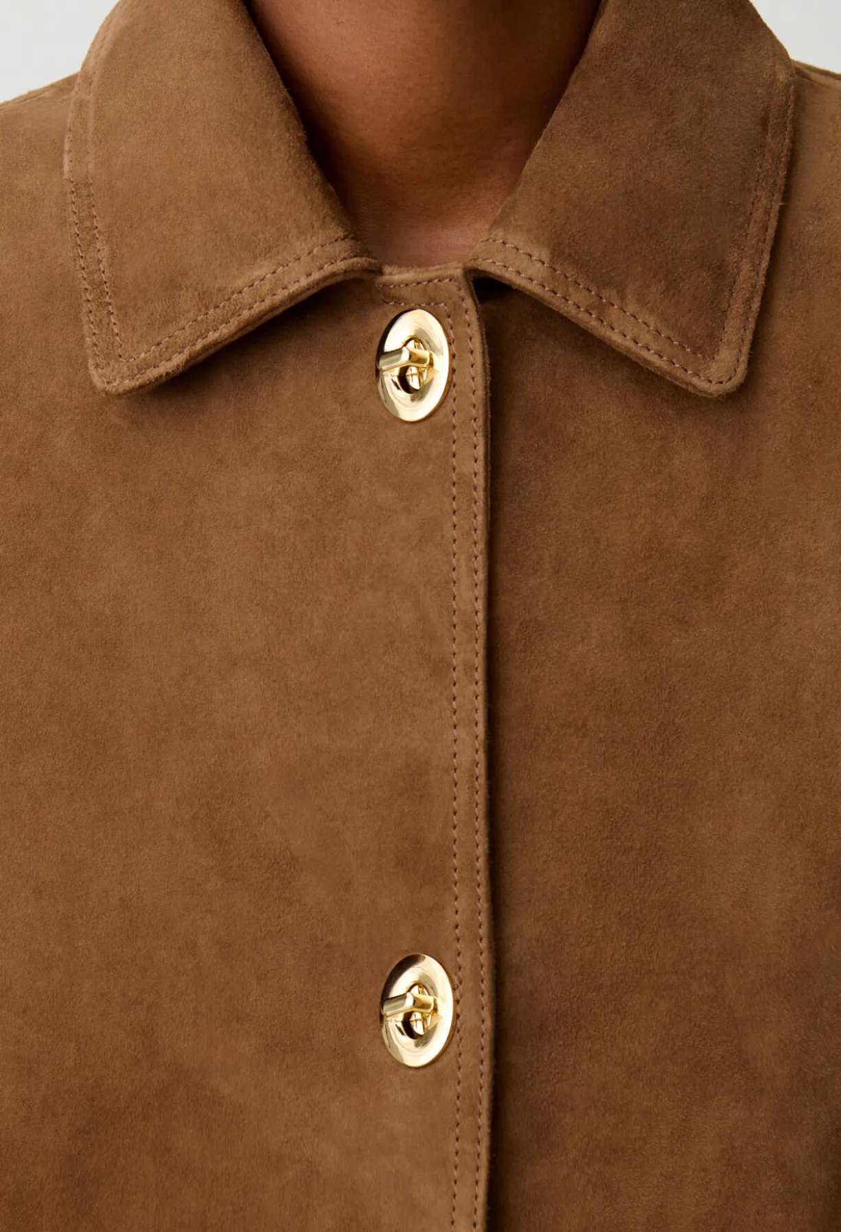 Veste courte cuir suède