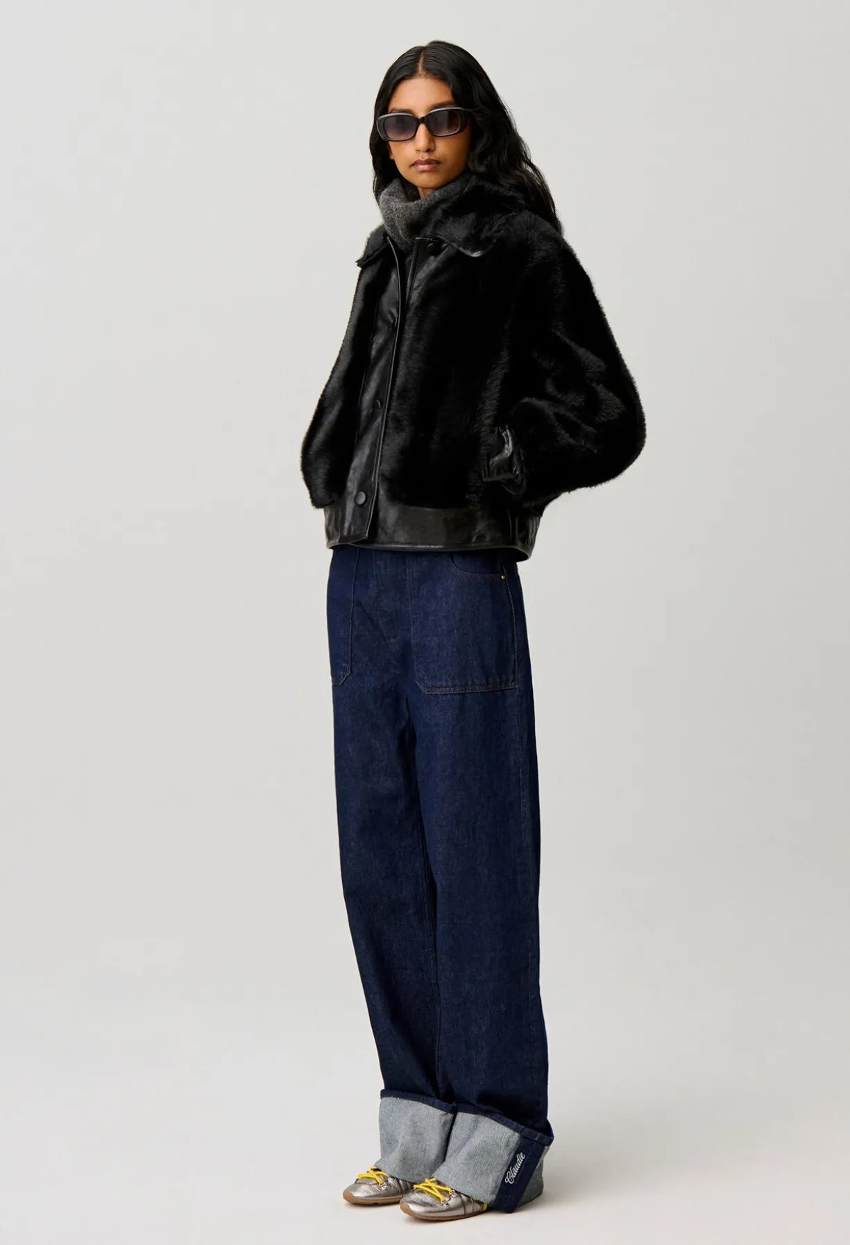 Veste courte fausse fourrure