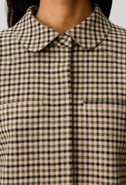 Veste courte laine mélangée à carreaux
