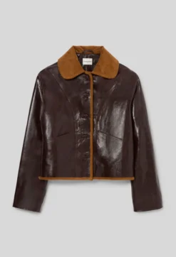 Veste cuir effet brillant