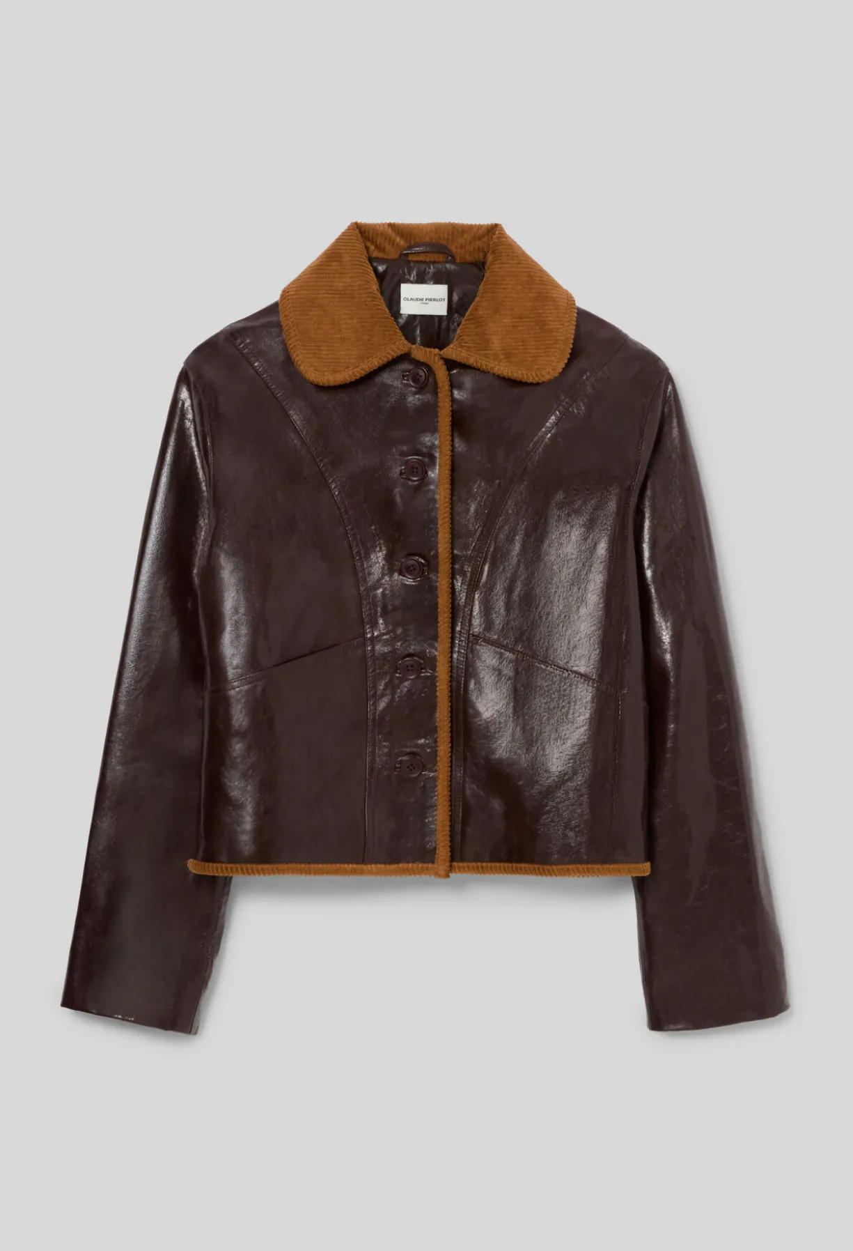Veste cuir effet brillant