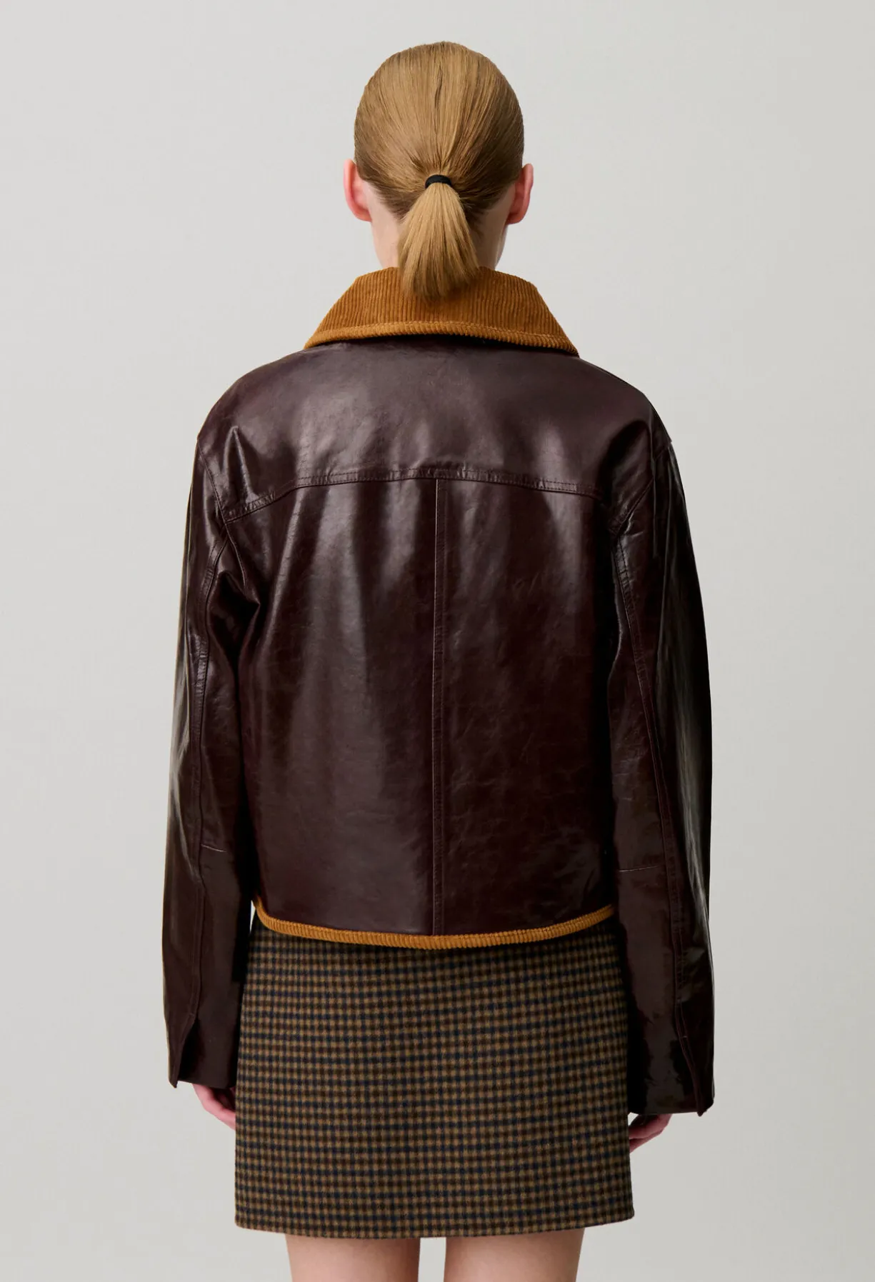Veste cuir effet brillant