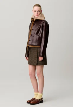 Veste cuir effet brillant