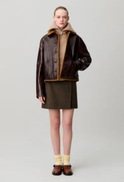 Veste cuir effet brillant