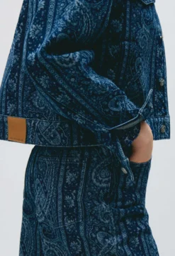 Veste denim imprimée