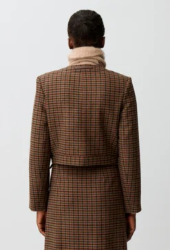 Veste droite à carreaux
