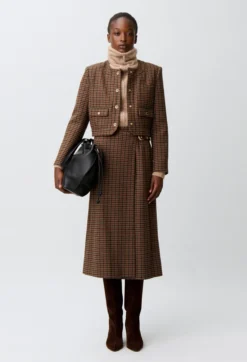 Veste droite à carreaux