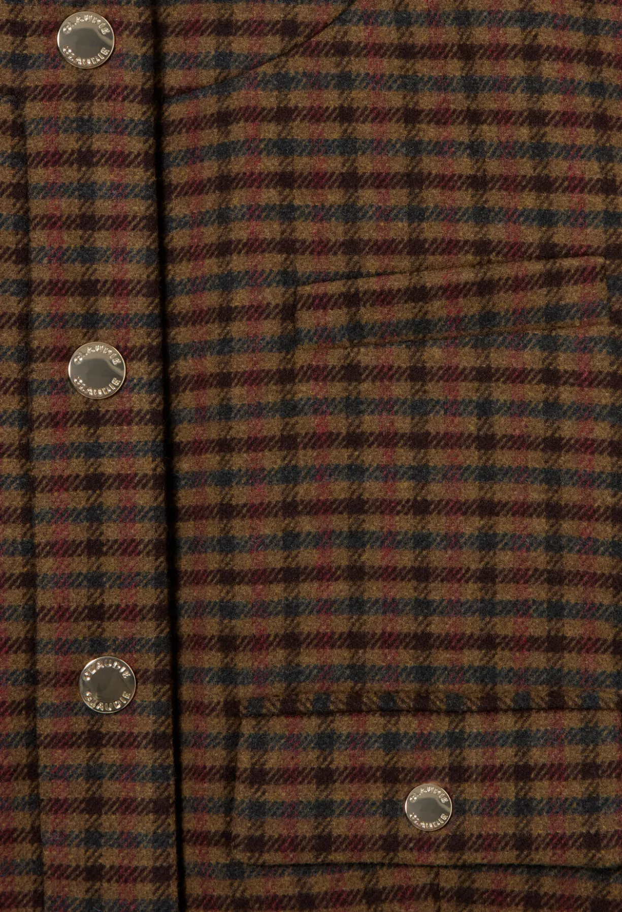 Veste droite à carreaux