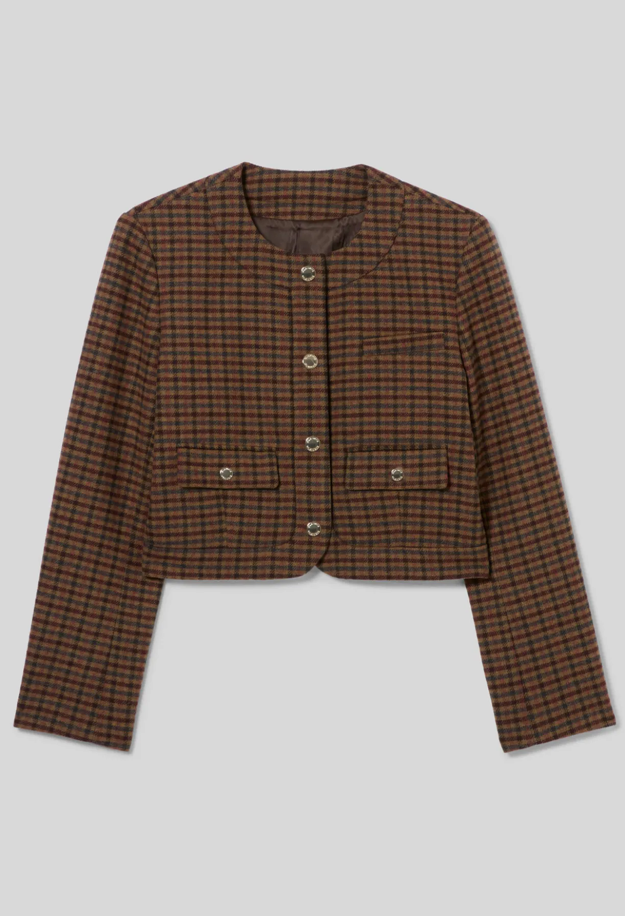 Veste droite à carreaux