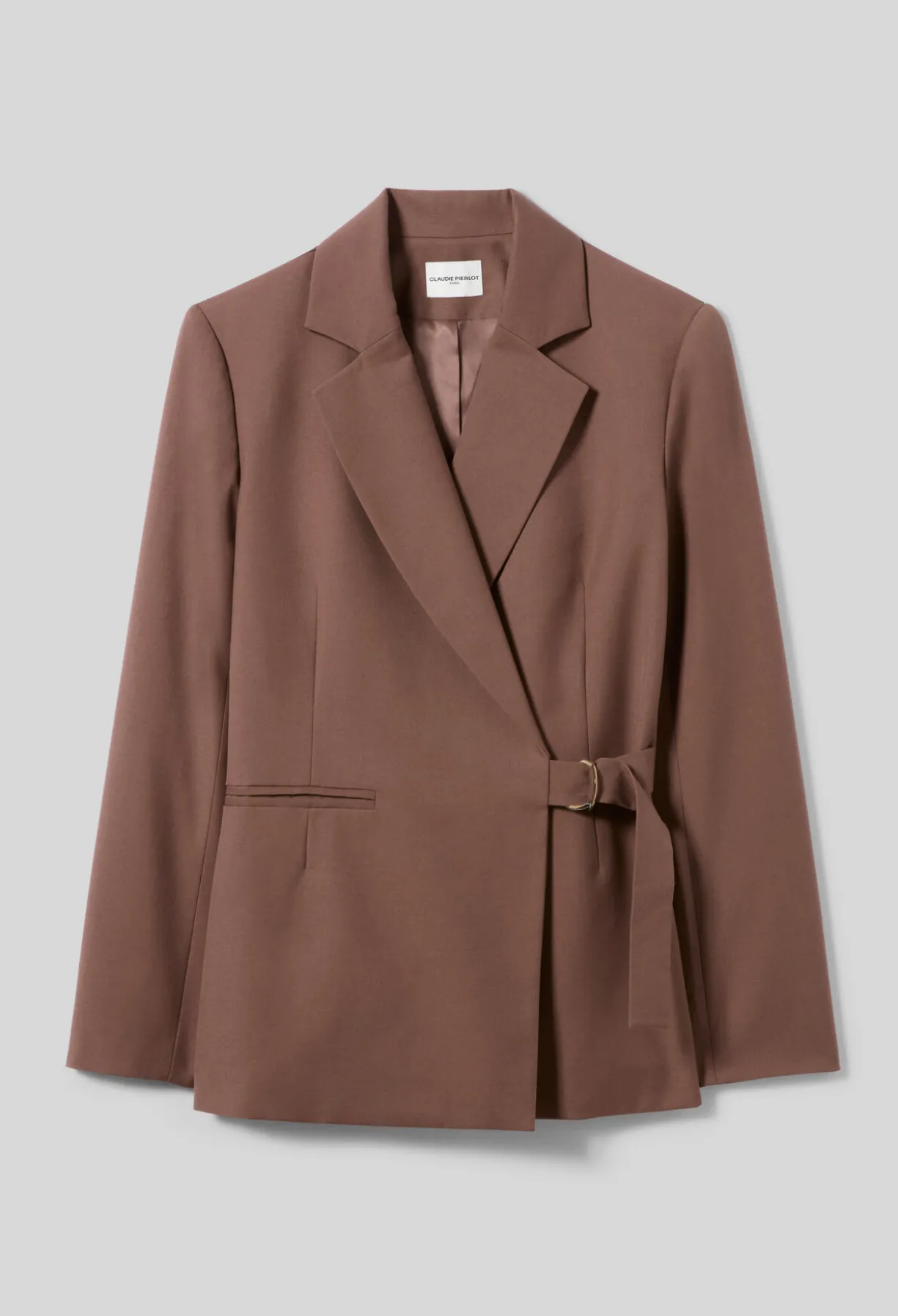 Veste droite double boucle argentée