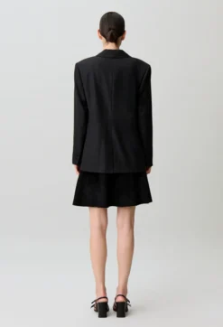 Veste droite tissu rayé scintillant