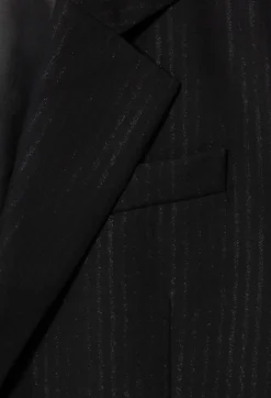 Veste droite tissu rayé scintillant