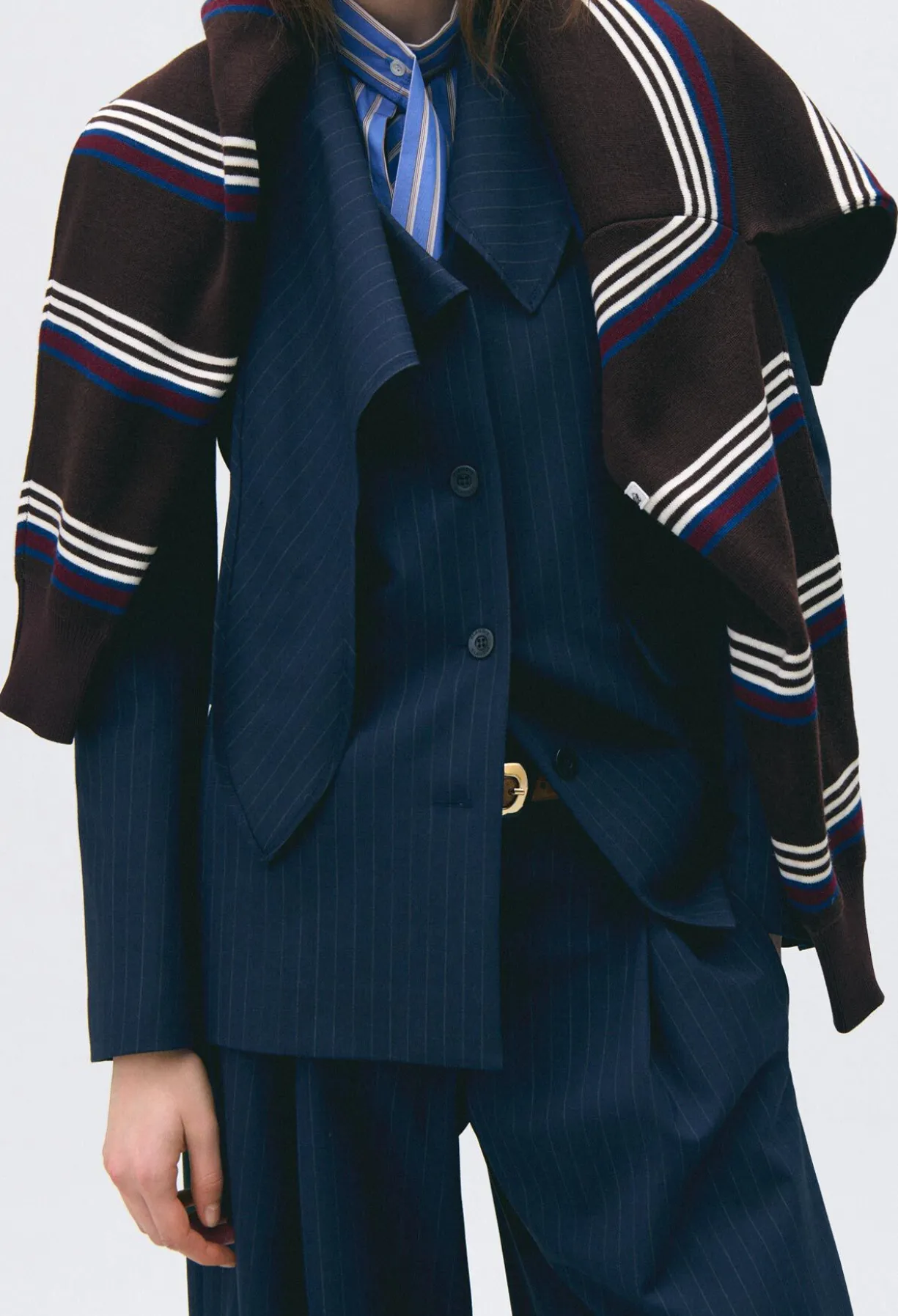 Veste laine foulard amovible