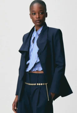 Veste laine foulard amovible