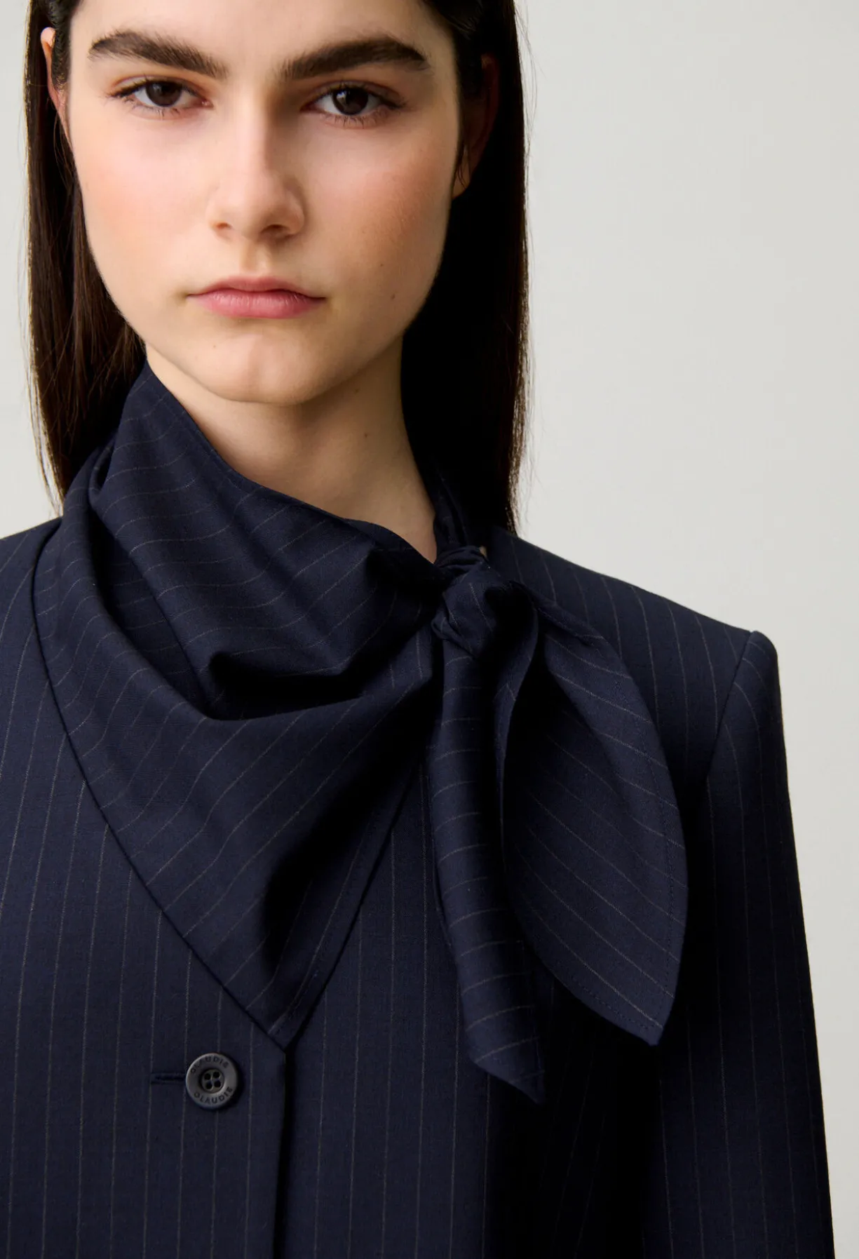 Veste laine foulard amovible
