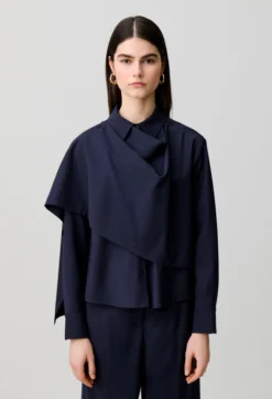 Veste laine mélangée châle