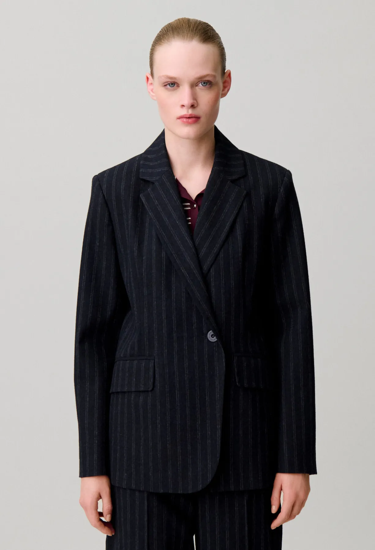 Veste rayée laine mélangée