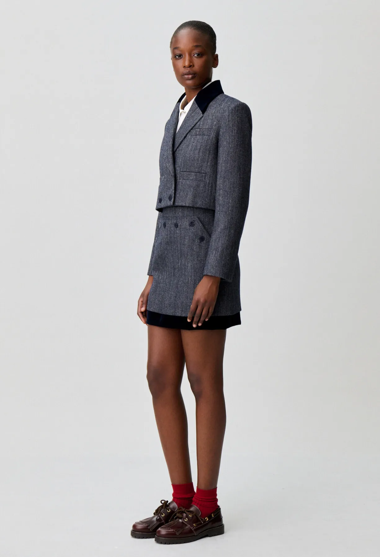 Veste tailleur bi-matière