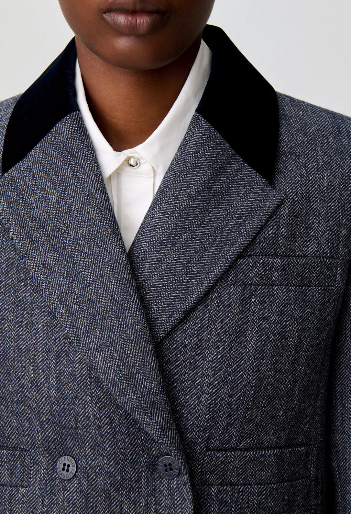 Veste tailleur bi-matière