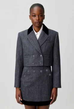 Veste tailleur bi-matière