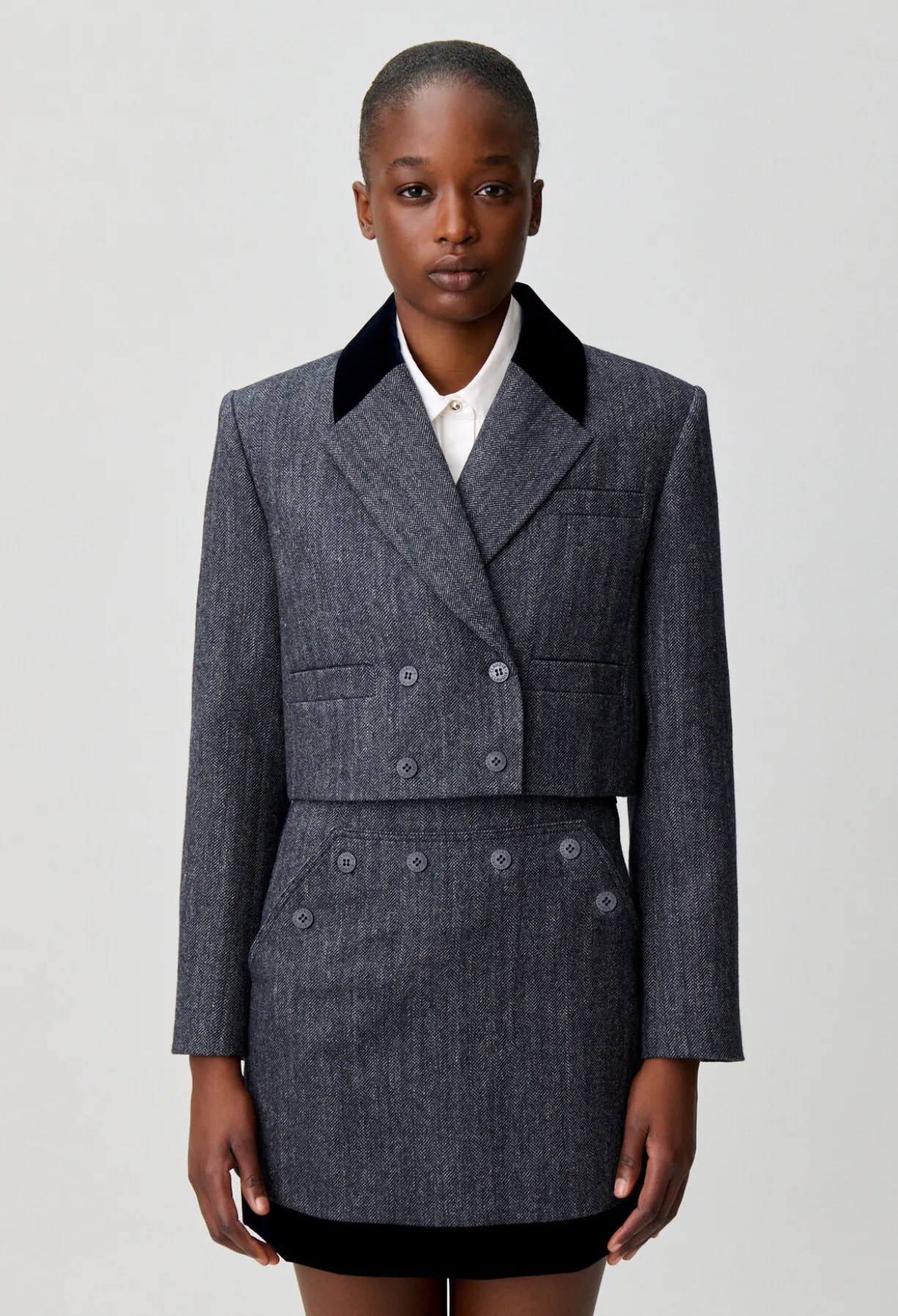 Veste tailleur bi-matière