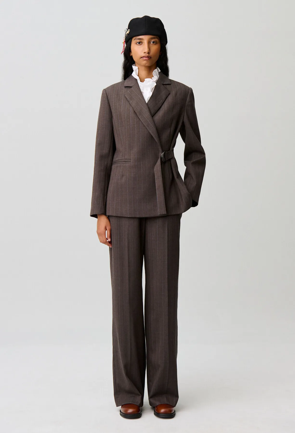 Veste tailleur droite rayée