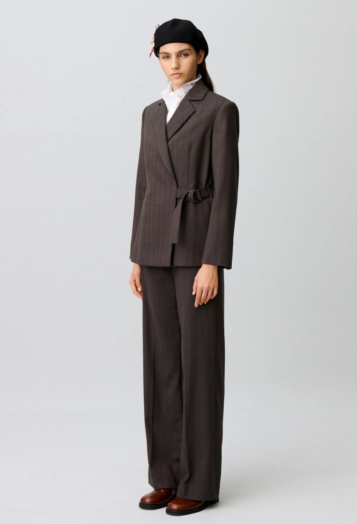 Veste tailleur droite rayée